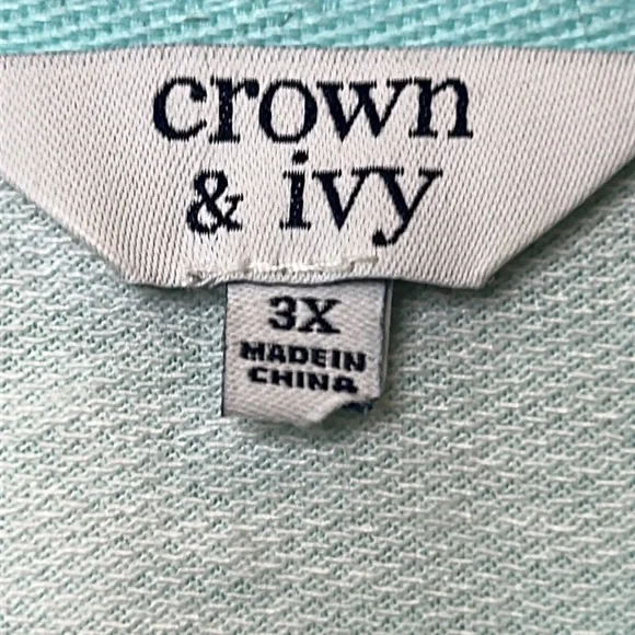 Crown & Ivy Womens tie-dye stretch tunic length top blouse oversized 3X PLUS - Picture 6 of 9